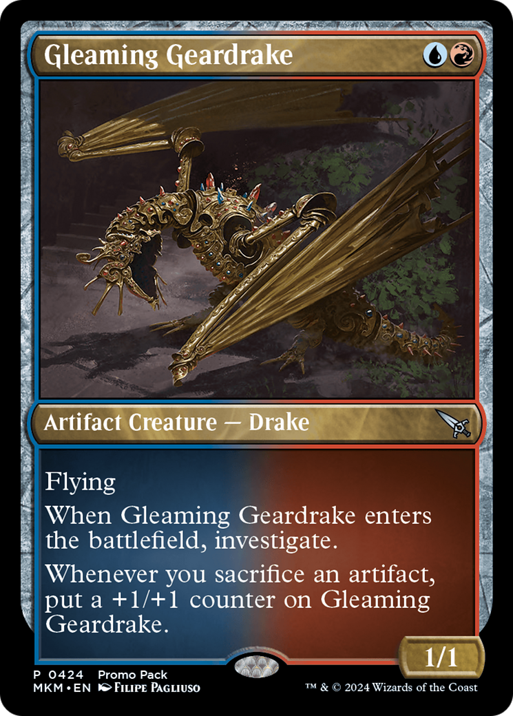 Gleaming Geardrake (Promo Pack) [Murders at Karlov Manor Promos] | Spectrum Games