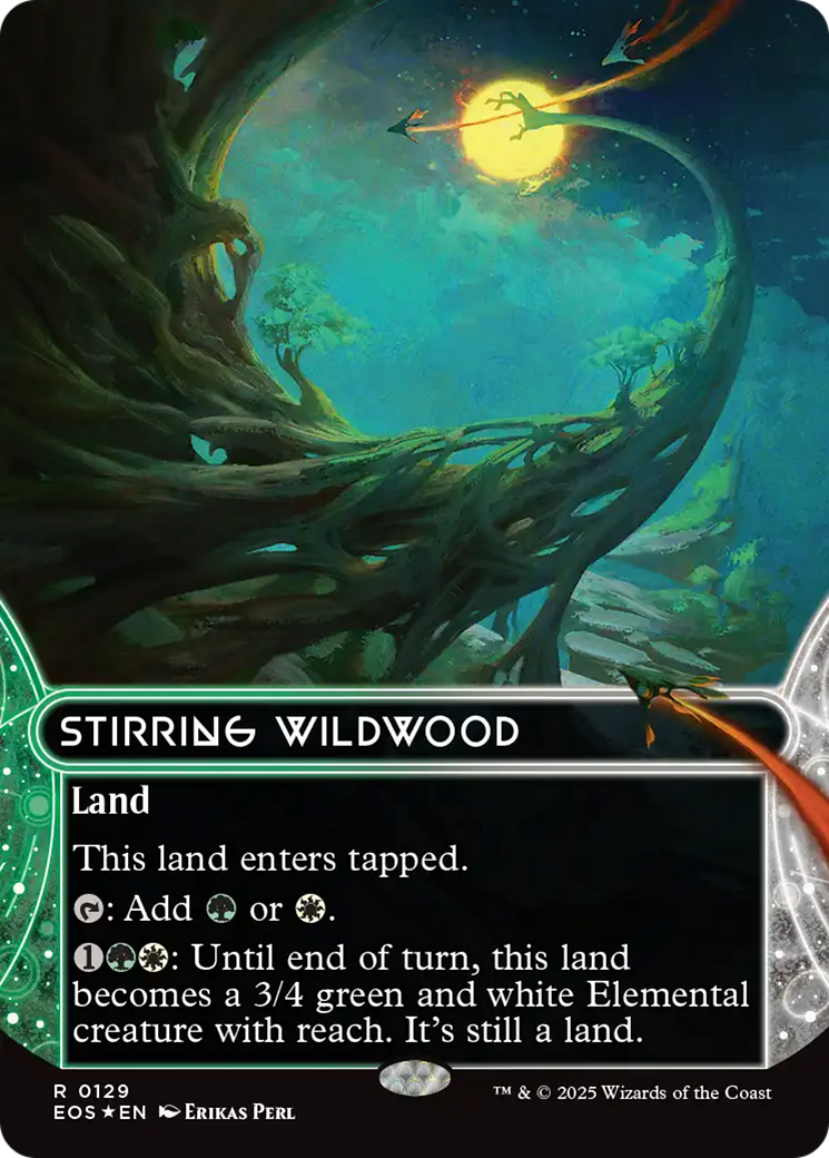 Stirring Wildwood (0129) (Borderless) (Galaxy Foil) [Edge of Eternities: Stellar Sights] | Spectrum Games