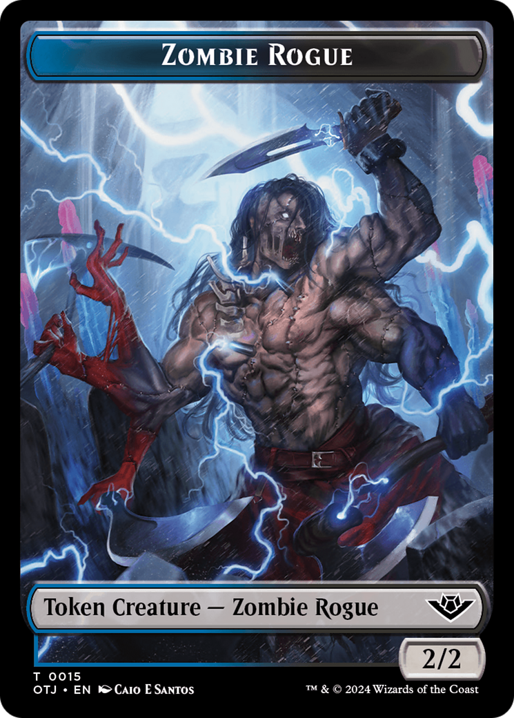 Treasure // Zombie Rogue Double-Sided Token [Outlaws of Thunder Junction Tokens] | Spectrum Games