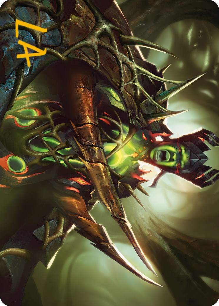 Maze's Mantle Art Card (Gold-Stamped Signature) [Phyrexia: All Will Be One Art Series] | Spectrum Games