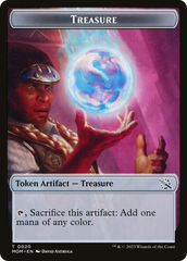 Treasure (20) // Teferi Akosa of Zhalfir Emblem Double-Sided Token [March of the Machine Tokens] | Spectrum Games