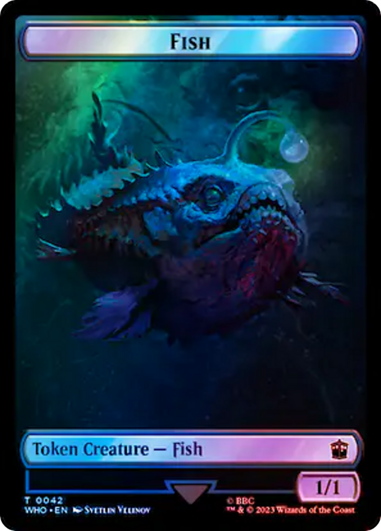 Fish // Alien Salamander Double-Sided Token (Surge Foil) [Doctor Who Tokens] | Spectrum Games