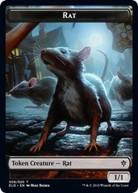 Rat // Food (17) Double-sided Token [Throne of Eldraine Tokens] | Spectrum Games