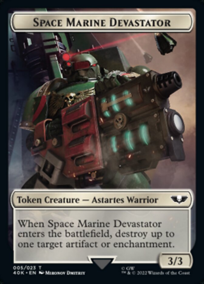 Soldier (002) // Space Marine Devastator Double-sided Token [Universes Beyond: Warhammer 40,000 Tokens] | Spectrum Games