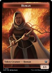Squid // Human (26) Double-Sided Token [March of the Machine Commander Tokens] | Spectrum Games