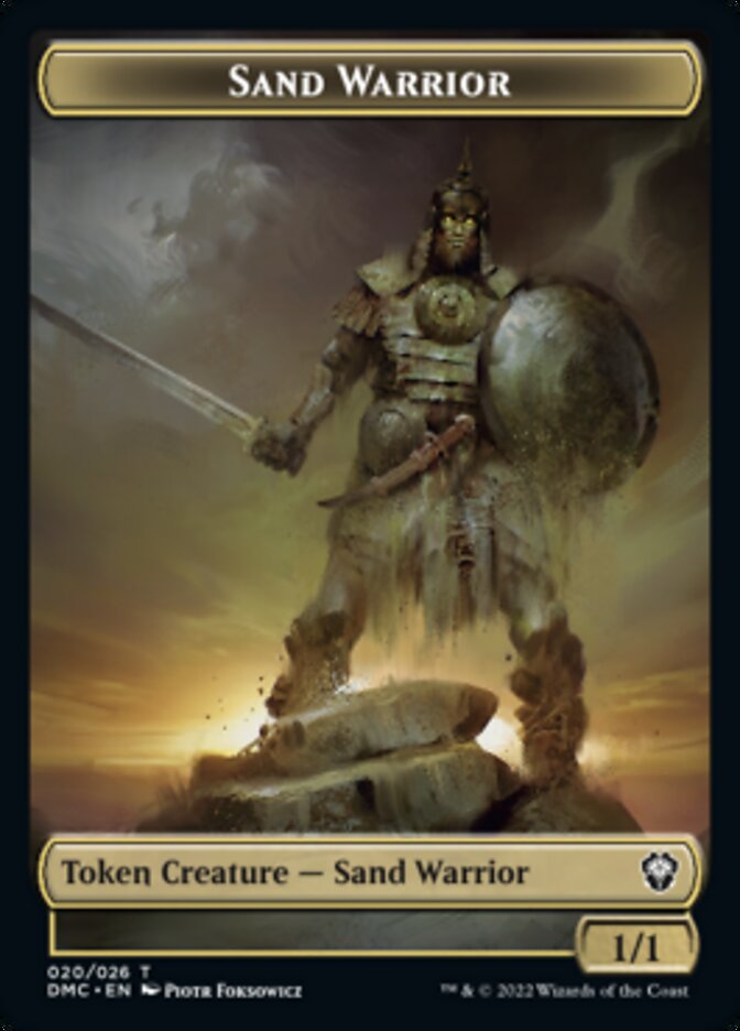 Phyrexian // Sand Warrior Double-sided Token [Dominaria United Tokens] | Spectrum Games