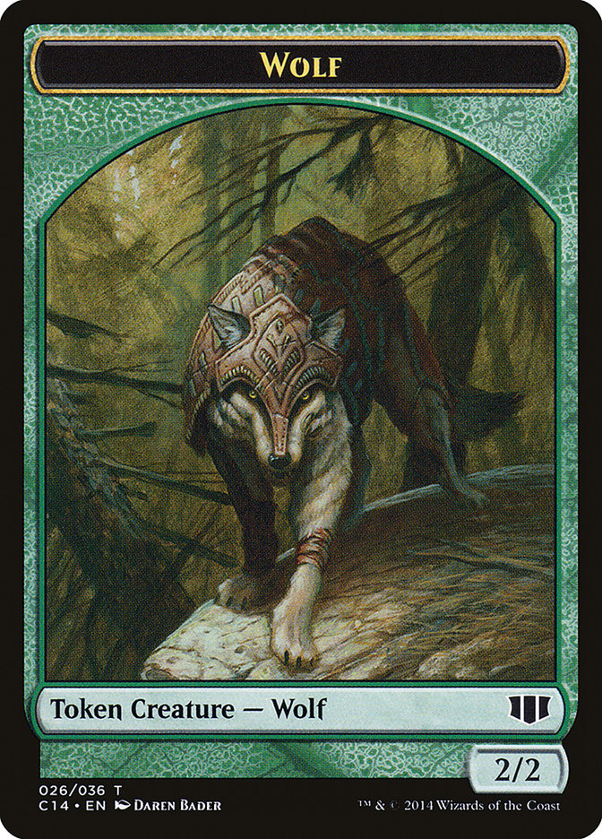 Treefolk // Wolf Double-sided Token [Commander 2014 Tokens] | Spectrum Games