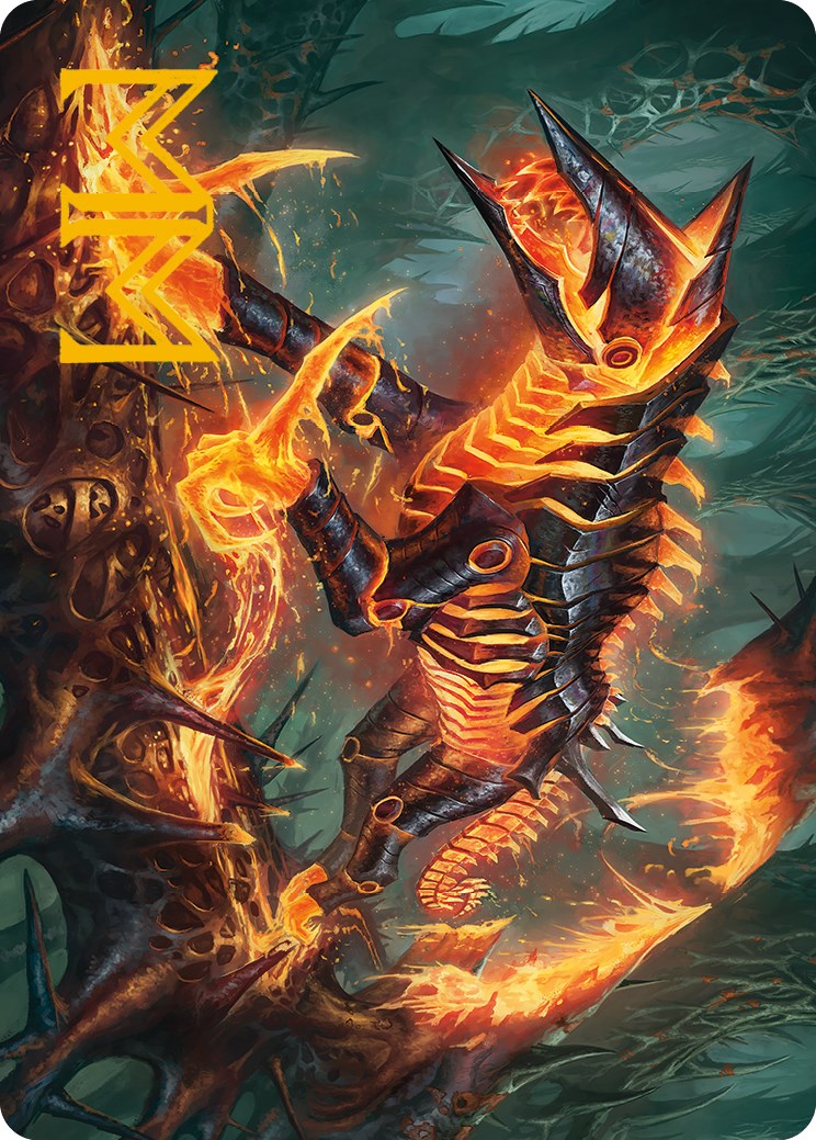 Kuldotha Cackler Art Card (Gold-Stamped Signature) [Phyrexia: All Will Be One Art Series] | Spectrum Games