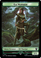 Elf Warrior // Treasure Double Sided Token [The Lord of the Rings: Tales of Middle-Earth Commander Tokens] | Spectrum Games