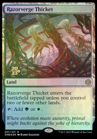 Razorverge Thicket [Phyrexia: All Will Be One Prerelease Promos] | Spectrum Games