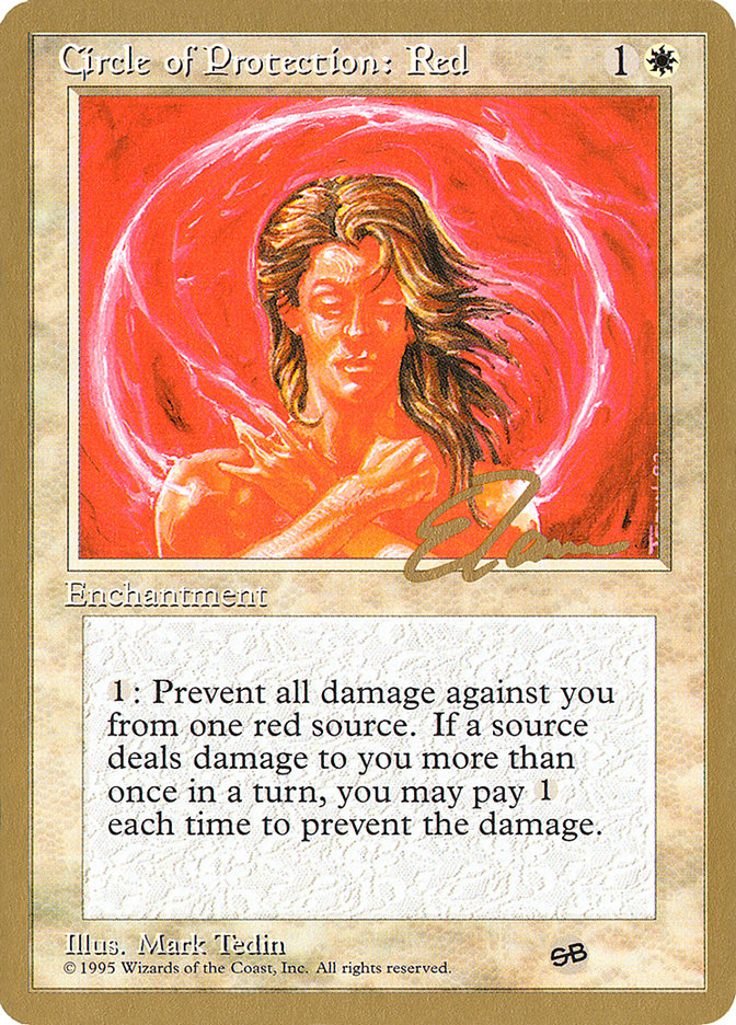 Circle of Protection: Red (Eric Tam) (SB) [Pro Tour Collector Set] | Spectrum Games