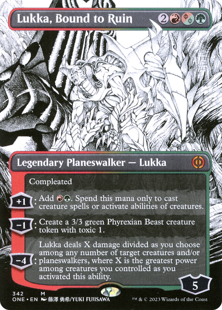 Lukka, Bound to Ruin (Borderless Manga) [Phyrexia: All Will Be One] | Spectrum Games