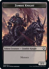 Zombie Knight // Knight Double-sided Token [Dominaria United Commander Tokens] | Spectrum Games