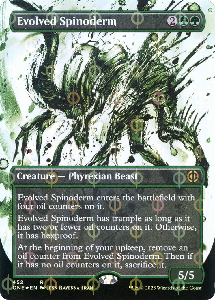 Evolved Spinoderm (Borderless Ichor Step-and-Compleat Foil) [Phyrexia: All Will Be One] | Spectrum Games