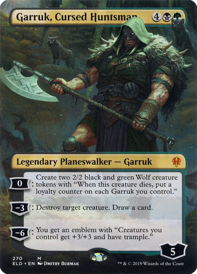 Garruk, Cursed Huntsman (Borderless) [Throne of Eldraine] | Spectrum Games