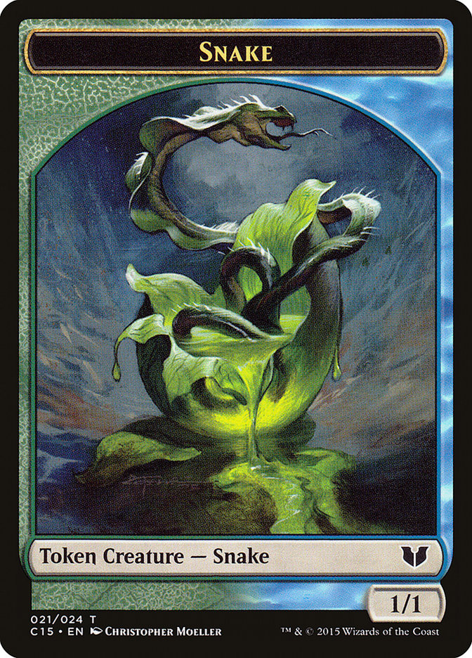 Snake (021) // Saproling Double-Sided Token [Commander 2015 Tokens] | Spectrum Games
