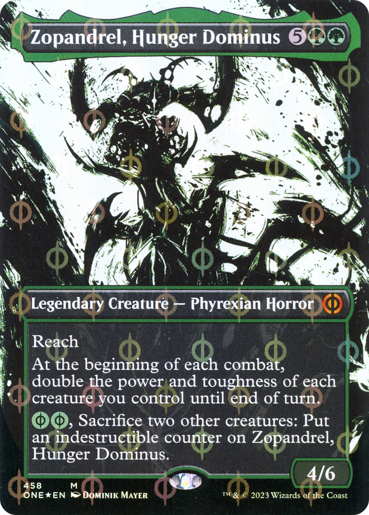 Zopandrel, Hunger Dominus (Borderless Ichor Step-and-Compleat Foil) [Phyrexia: All Will Be One] | Spectrum Games