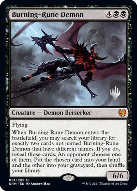 Burning-Rune Demon [Kaldheim Promo Pack] | Spectrum Games