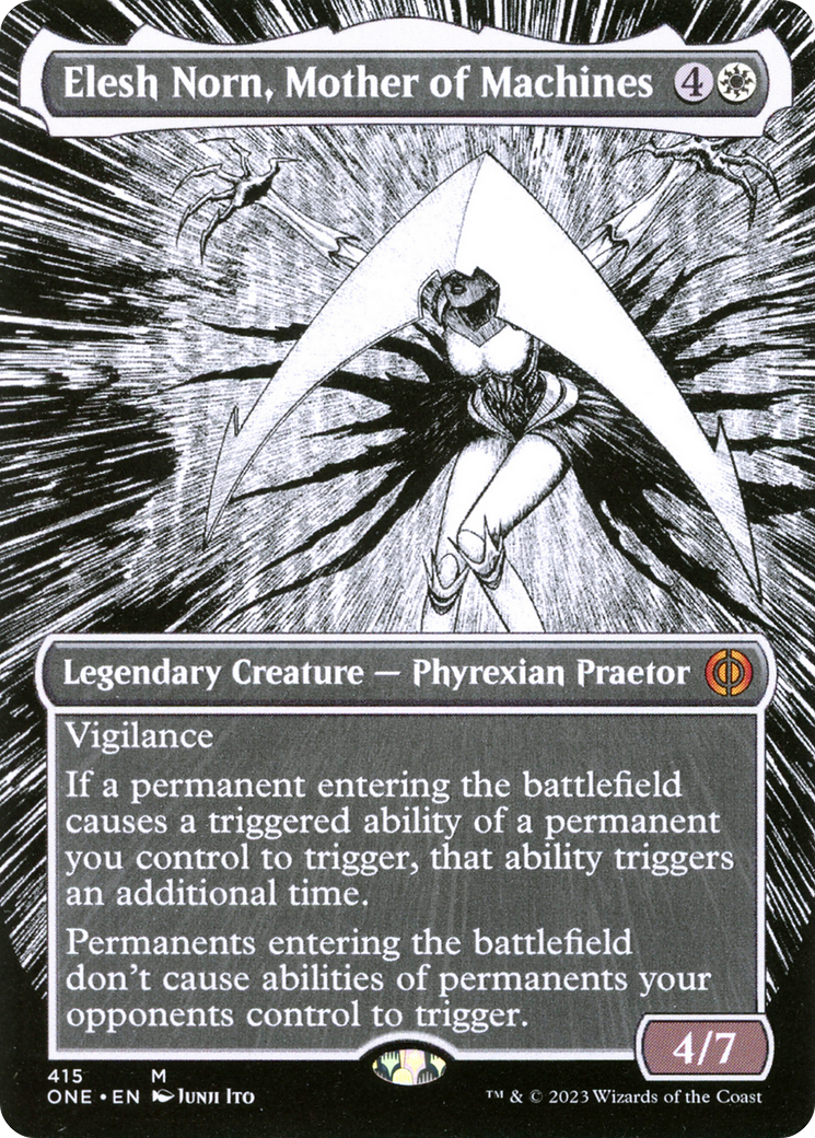 Elesh Norn, Mother of Machines (Borderless Manga) [Phyrexia: All Will Be One] | Spectrum Games