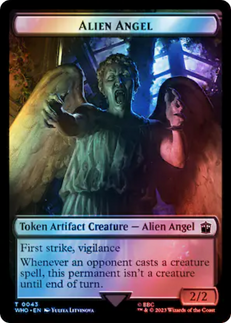 Alien Angel // Clue (0053) Double-Sided Token (Surge Foil) [Doctor Who Tokens] | Spectrum Games