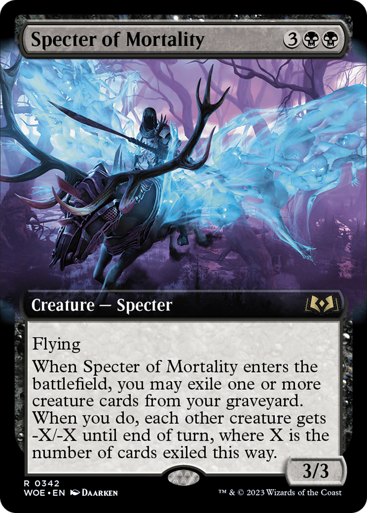 Specter of Mortality (Extended Art) [Wilds of Eldraine] | Spectrum Games