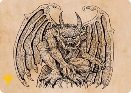 Cloister Gargoyle (Showcase) Art Card (Gold-Stamped Signature) [Dungeons & Dragons: Adventures in the Forgotten Realms Art Series] | Spectrum Games