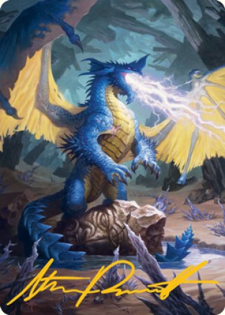 Blue Dragon Art Card (Gold-Stamped Signature) [Dungeons & Dragons: Adventures in the Forgotten Realms Art Series] | Spectrum Games