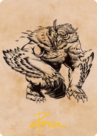 Owlbear (Showcase) Art Card (Gold-Stamped Signature) [Dungeons & Dragons: Adventures in the Forgotten Realms Art Series] | Spectrum Games