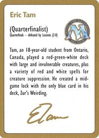 1996 Eric Tam Biography Card [World Championship Decks] | Spectrum Games