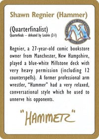 1996 Shawn "Hammer" Regnier Biography Card [World Championship Decks] | Spectrum Games