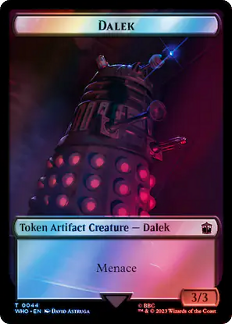 Dalek // Dinosaur Double-Sided Token (Surge Foil) [Doctor Who Tokens] | Spectrum Games