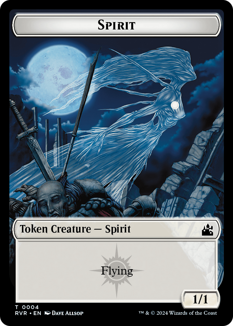 Spirit (0018) // Spirit (0004) Double-Sided Token [Ravnica Remastered Tokens] | Spectrum Games