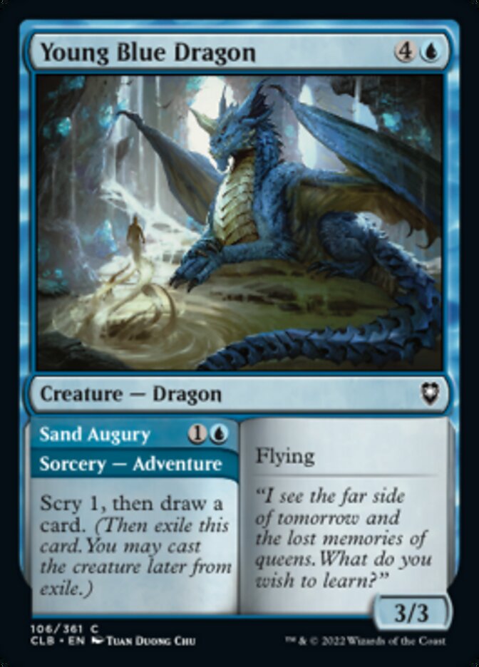 Young Blue Dragon // Sand Augury [Commander Legends: Battle for Baldur's Gate] | Spectrum Games