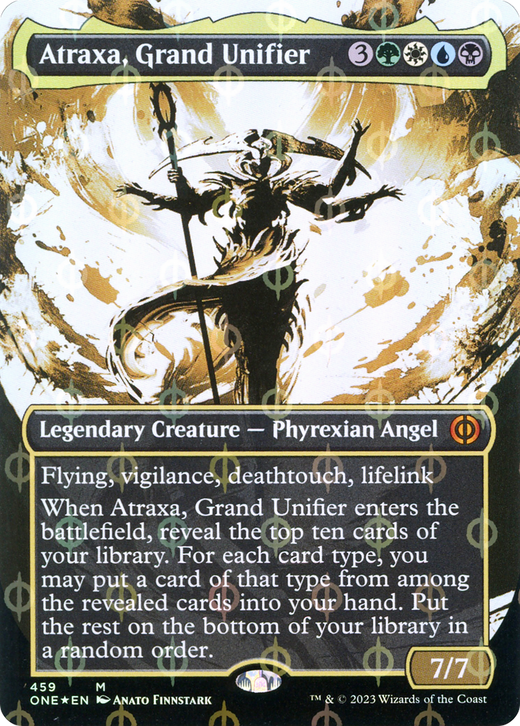 Atraxa, Grand Unifier (Borderless Ichor Step-and-Compleat Foil) [Phyrexia: All Will Be One] | Spectrum Games