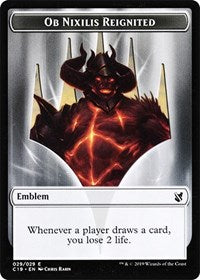 Ob Nixilis, Reignited Emblem // Zombie (010) Double-sided Token [Commander 2019] | Spectrum Games