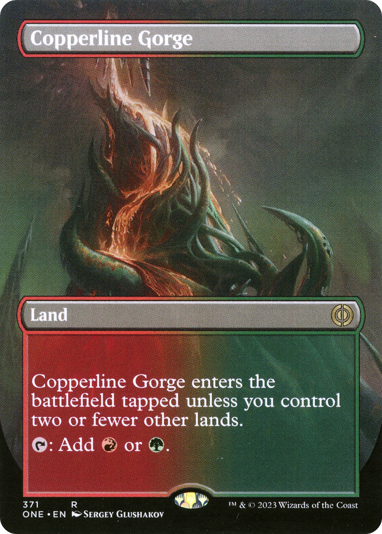 Copperline Gorge (Borderless Alternate Art) [Phyrexia: All Will Be One] | Spectrum Games