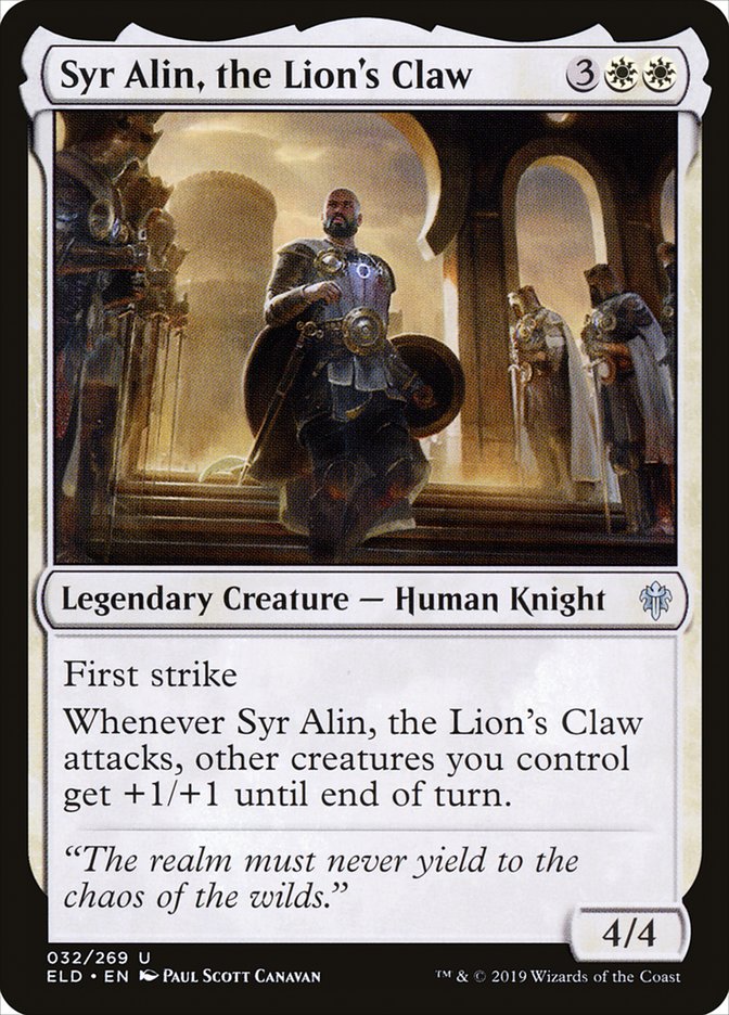 Syr Alin, the Lion's Claw [Throne of Eldraine] | Spectrum Games