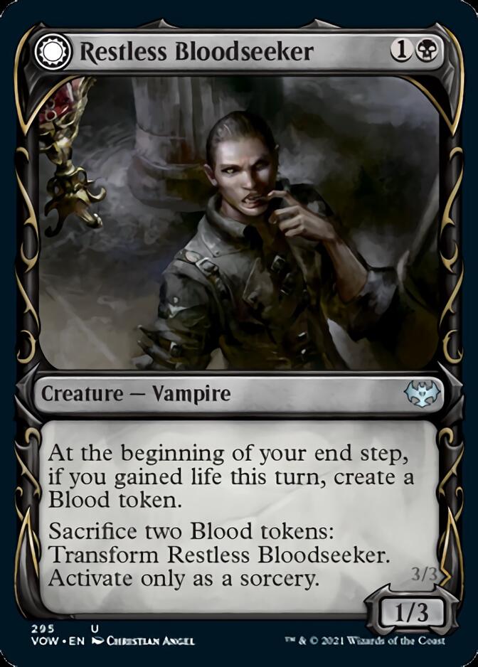 Restless Bloodseeker // Bloodsoaked Reveler (Showcase Fang Frame) [Innistrad: Crimson Vow] | Spectrum Games