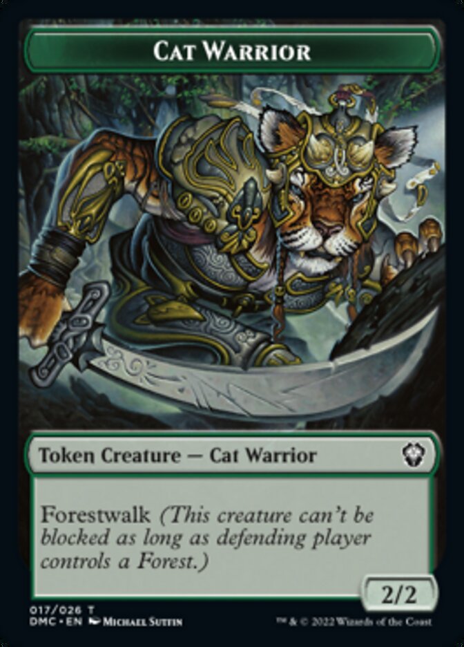 Saproling // Cat Warrior Double-sided Token [Dominaria United Tokens] | Spectrum Games