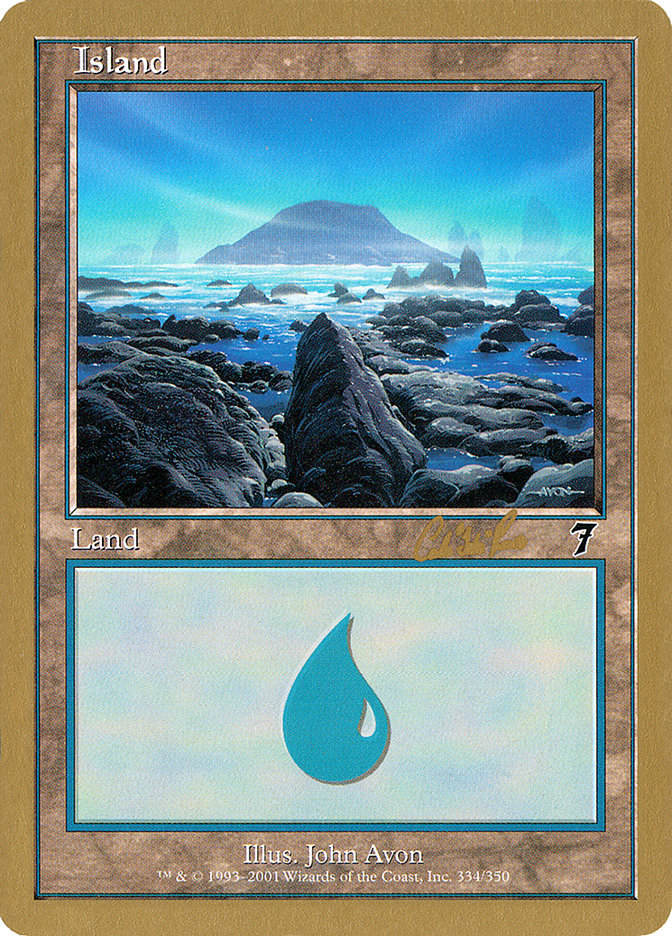 Island (cr334) (Carlos Romao) [World Championship Decks 2002] | Spectrum Games