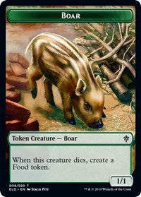 Boar // Food (15) Double-sided Token [Throne of Eldraine Tokens] | Spectrum Games