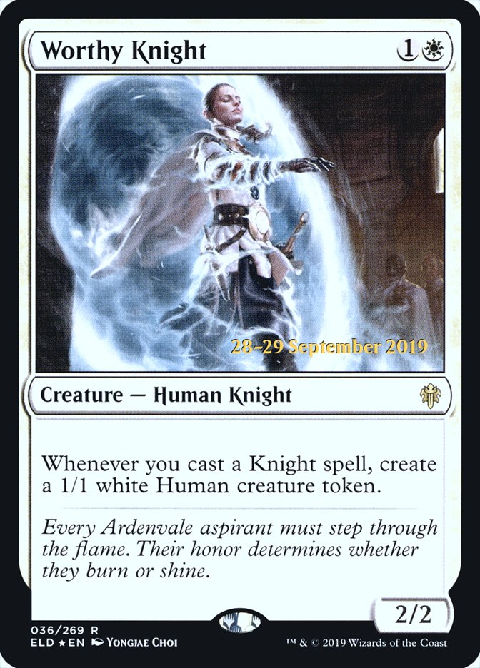 Worthy Knight  [Throne of Eldraine Prerelease Promos] | Spectrum Games