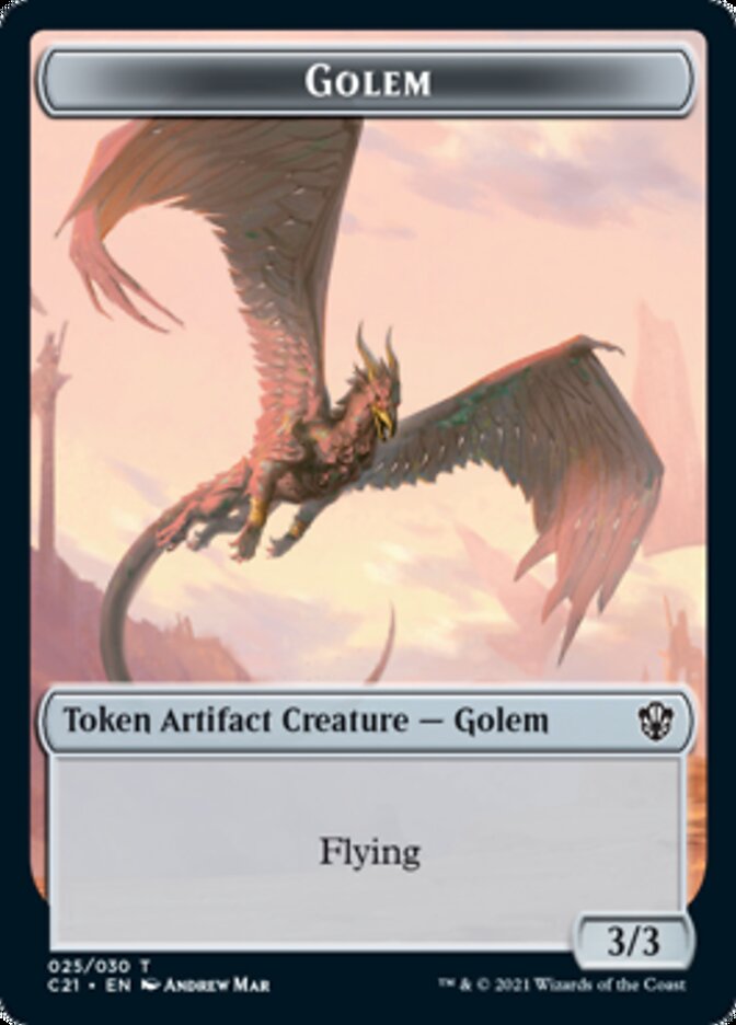 Golem (025) // Thopter Token [Commander 2021 Tokens] | Spectrum Games