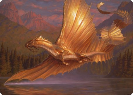 Adult Gold Dragon Art Card [Dungeons & Dragons: Adventures in the Forgotten Realms Art Series] | Spectrum Games