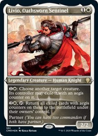 Livio, Oathsworn Sentinel (Foil Etched) [Commander Legends] | Spectrum Games