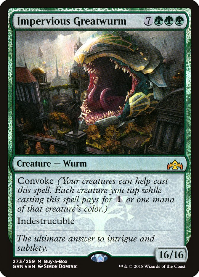 Impervious Greatwurm (Buy-A-Box) [Guilds of Ravnica] | Spectrum Games