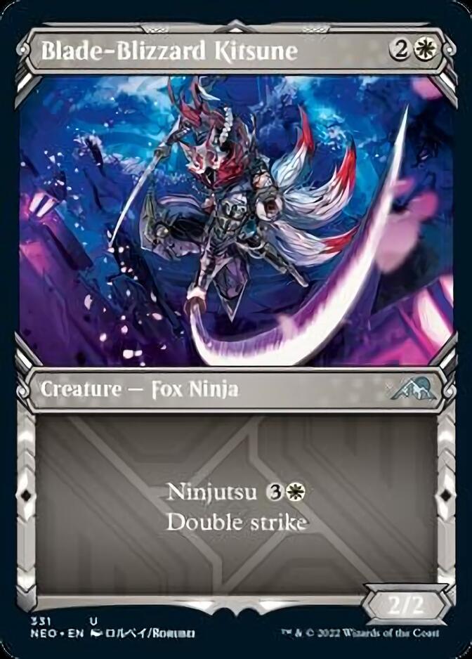 Blade-Blizzard Kitsune (Showcase Ninja) [Kamigawa: Neon Dynasty] | Spectrum Games