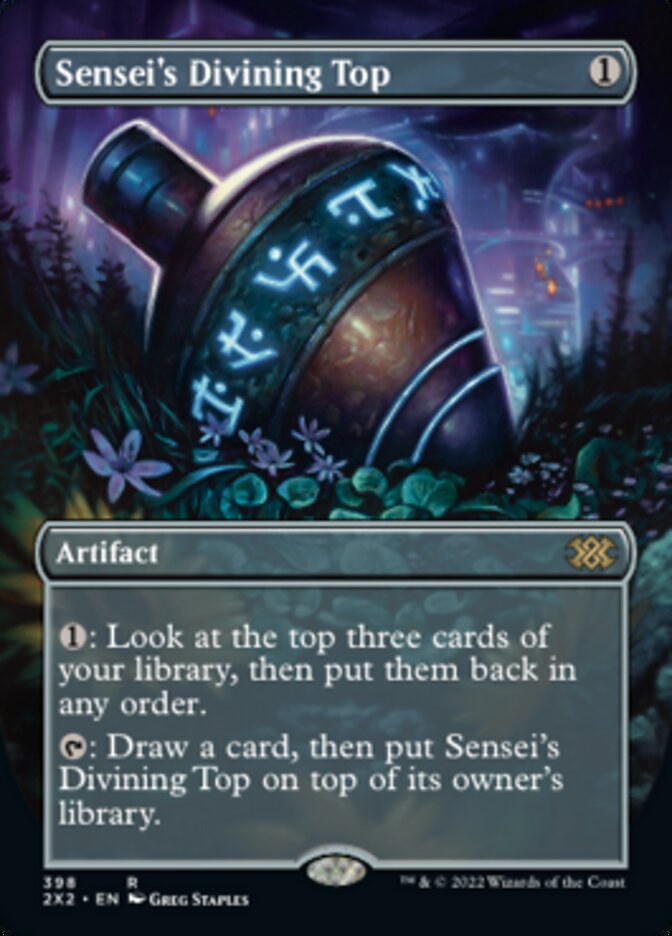 Sensei's Divining Top (Borderless Alternate Art) [Double Masters 2022] | Spectrum Games