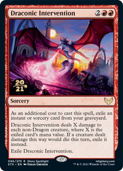 Draconic Intervention [Strixhaven: School of Mages Prerelease Promos] | Spectrum Games