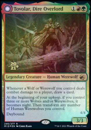 Tovolar, Dire Overlord // Tovolar, the Midnight Scourge [Innistrad: Midnight Hunt Prerelease Promos] | Spectrum Games